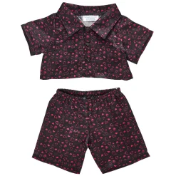 Black Heart Satin Pajamas