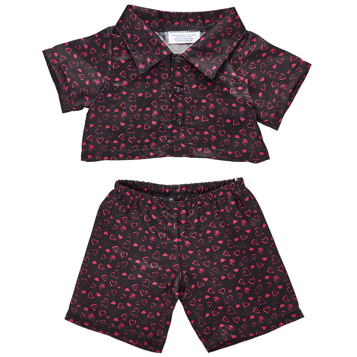 Black Heart Satin Pajamas