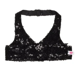 Black Sequin Halter Tank