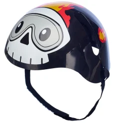 Black Skull and Flames Helmet