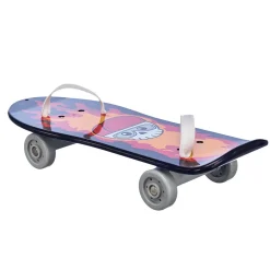 Black Skull and Flames Skateboard