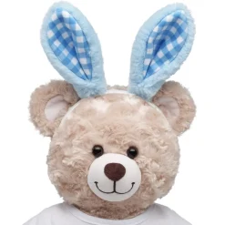 Blue Gingham Bunny Ears Headband