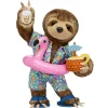 Brown Sloth Stuffed Animal Flamingo Floatie Gift Set