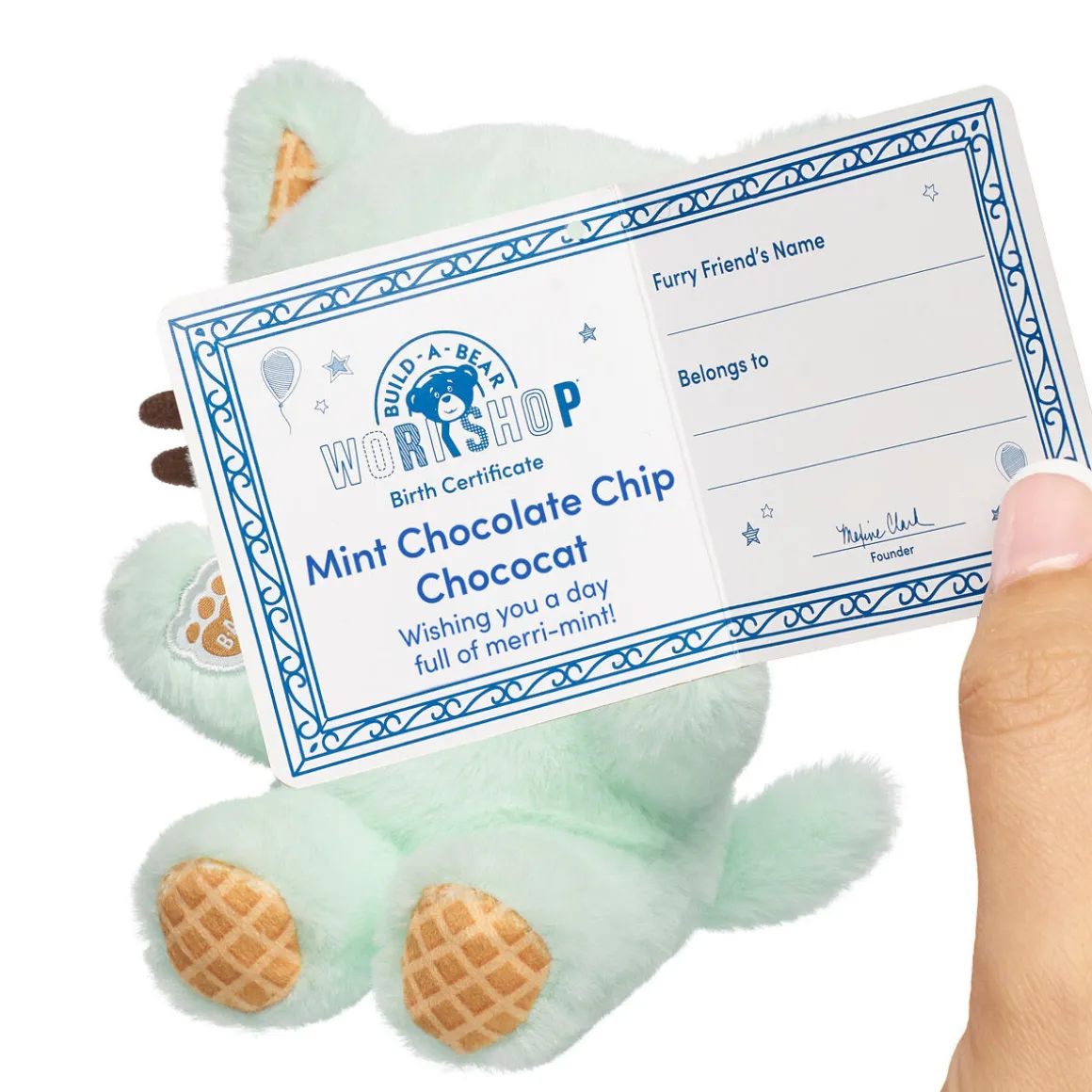 Build-A-Bear Mini Beans® Mint Chocolate Chip Chococat™ Plush