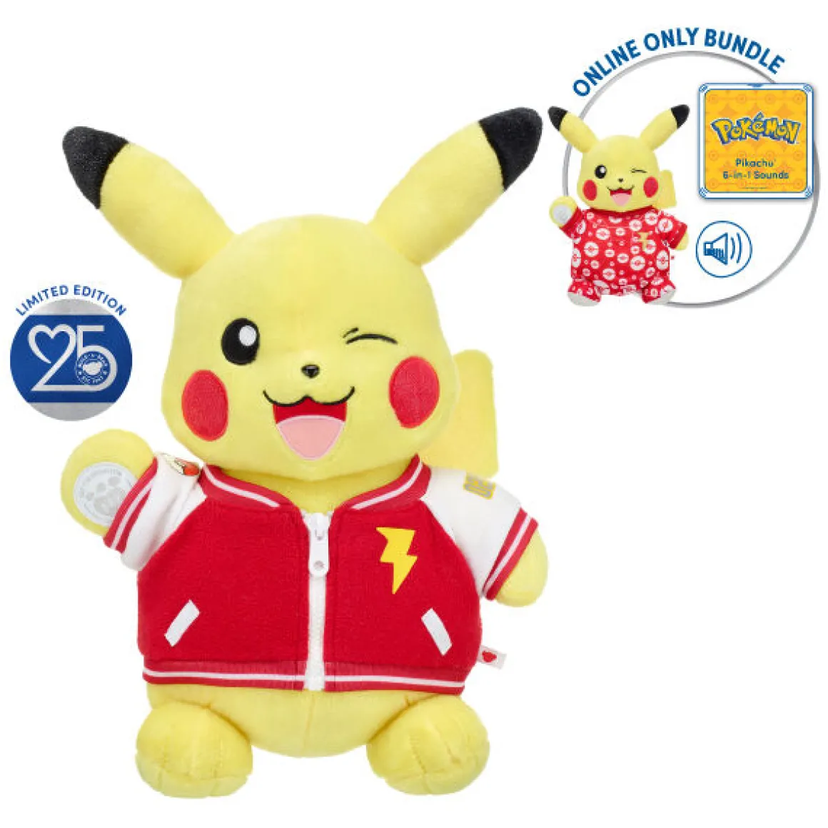Build-A-Bear 25th Celebration Pokémon Pikachu Plush Bundle