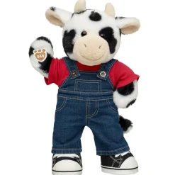 Cuddly Cow Stuffed Animal Overalls Gift Set