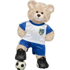 Happy Hugs Teddy Bear Blue Soccer Gift Set with Soccer Ball