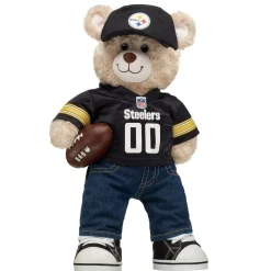 Happy Hugs Teddy Bear Pittsburgh Steelers™ Fan Hat and Football Gift Set