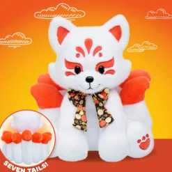 Kitsune Fox Stuffed Animal with Gifting Bow