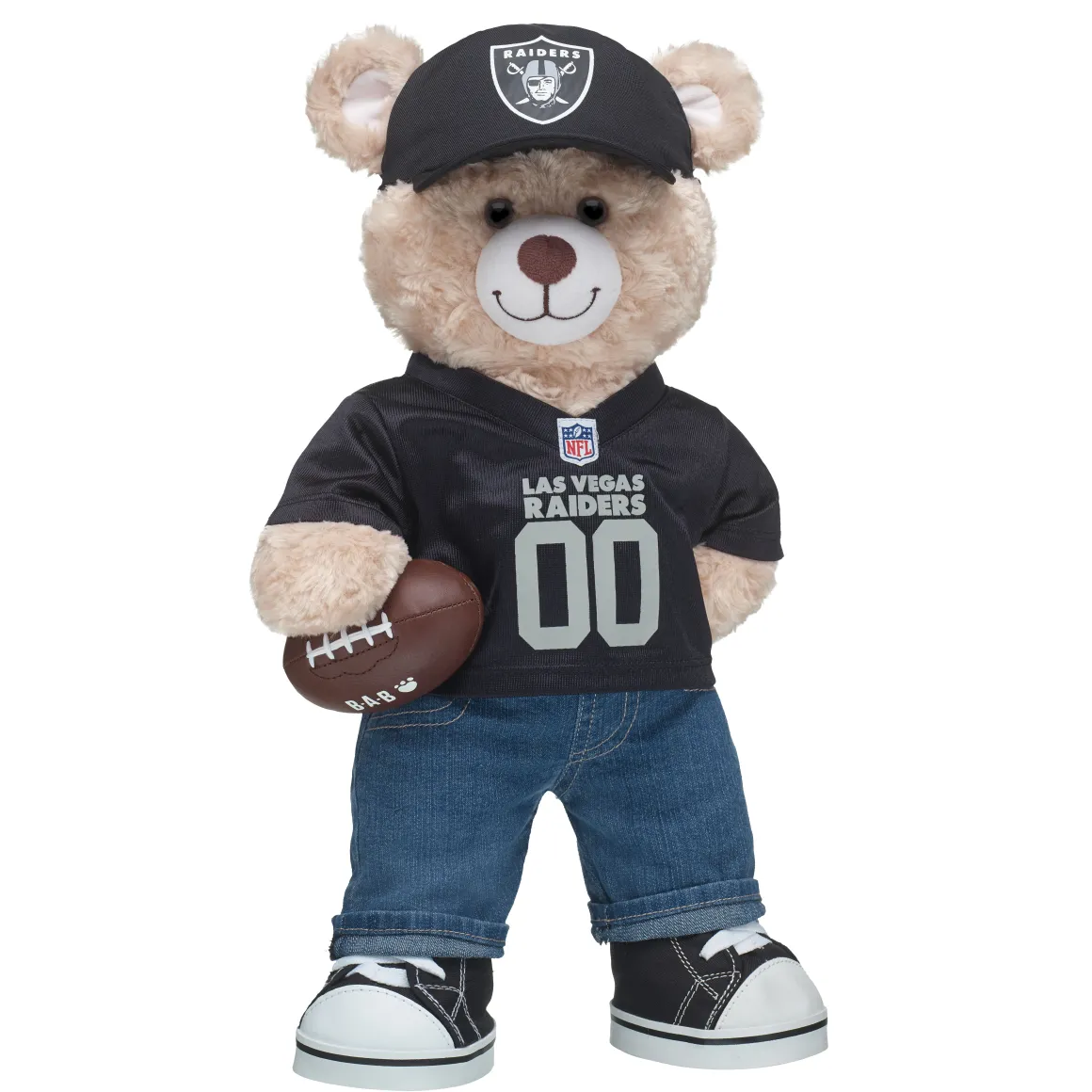 Las Vegas Raiders Happy Hugs Teddy Bear Football Gift Set