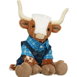 Longhorn Cow Stuffed Animal Overalls Gift Set