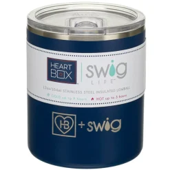 12 oz. HeartBox x Swig Life Navy Insulated Lowball