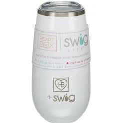 6 oz. HeartBox x Swig Life White Stemless Flute