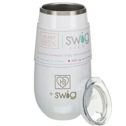 6 oz. HeartBox x Swig Life White Stemless Flute