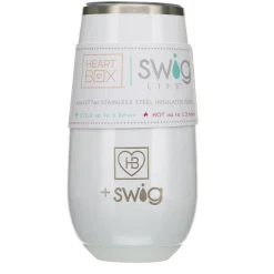 6 oz. HeartBox x Swig Life White Stemless Flute