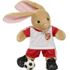 Pawlette™ Bunny Plush Red Soccer Gift Set with Soccer Ball