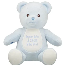 Personalized Embroidered Baby Blue Teddy Bear