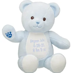 Personalized Embroidered Baby Blue Teddy Bear