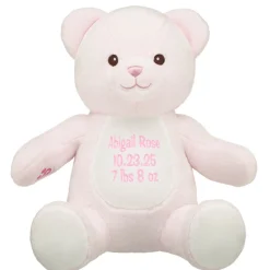 Personalized Embroidered Baby Pink Teddy Bear