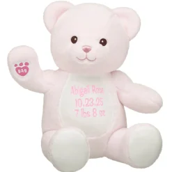 Personalized Embroidered Baby Pink Teddy Bear