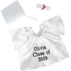Personalized Embroidered White Graduation Set 4 pc