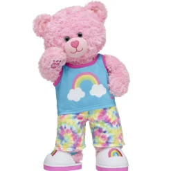 Pink Cuddles Teddy Bear Rainbow PJs Gift Set
