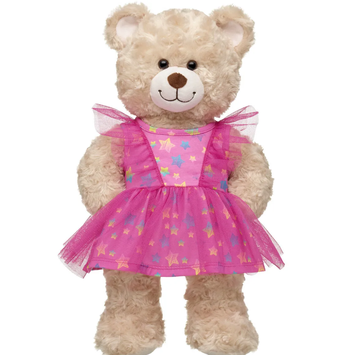 Pink Stars Tulle Sleeve Dress