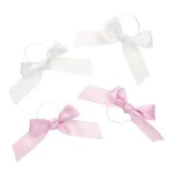 Pink & White Ribbon Bows 4 pc.