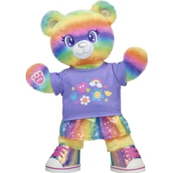 Rainbow Stripes Teddy Bear Skirt Gift Set