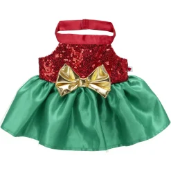 Red and Green Sequin Dress