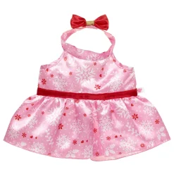 Red & Pink Snowflake Dress
