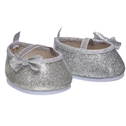 Silver Sparkle Bow Flats