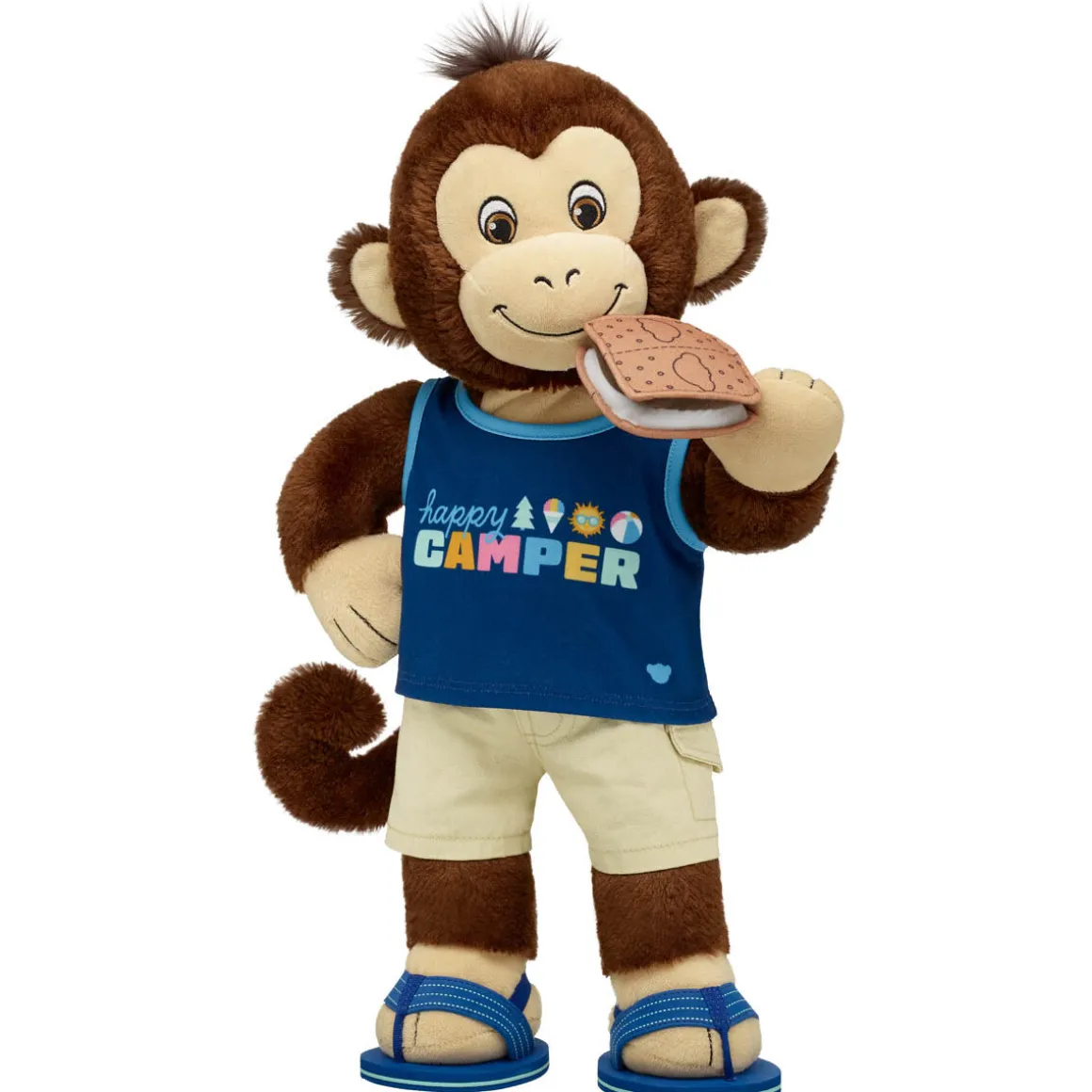 Smiley Monkey Stuffed Animal Happy Camper Gift Set