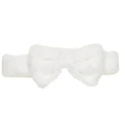 White Plush Bow Headwrap